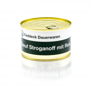 Canned ready meal, Beef Stroganoff with rice, 400 g