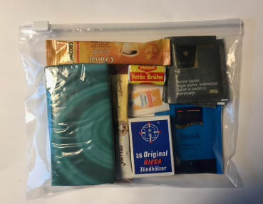 Individual ration pack, long-term Type 18 – Beef roulade - Chocolate cake - liver sausage