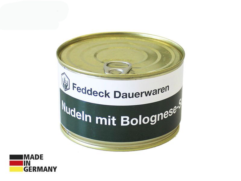 Fertiggericht Dose Nudeln mit Bolognese, 400 g, MHD 10 Jahre - Feddeck ...